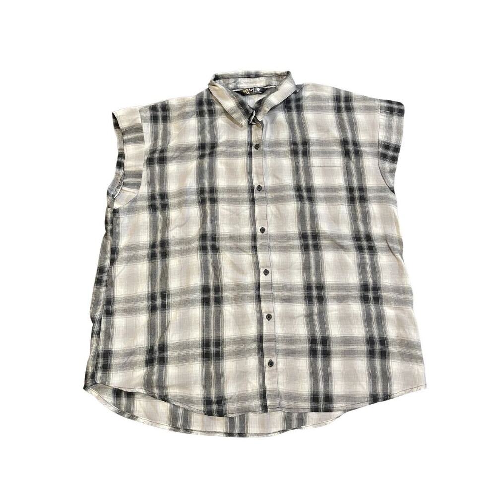 Riders Lee Sleeveless Plaid Blouse XXL Classic Casual Camp Shirt Western Cowgirl